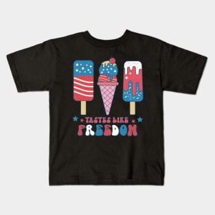 Tastes Like Freedom 4th of july Design Kids T-Shirt